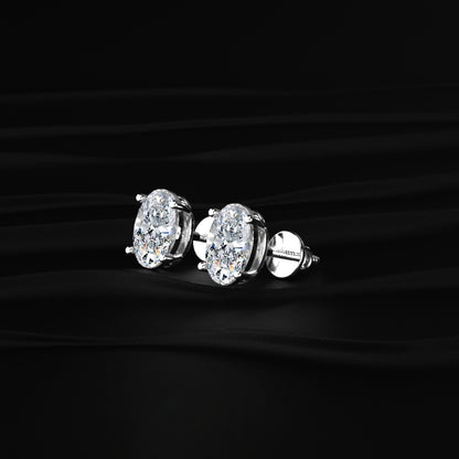 Oval Diamond Solitaire Earrings | Earthly Jewels