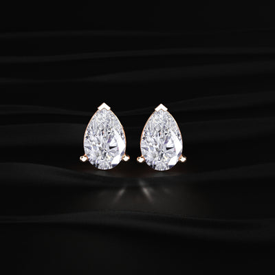 2 Carat Pear Shaped Diamond Earrings | Earthly Jewels