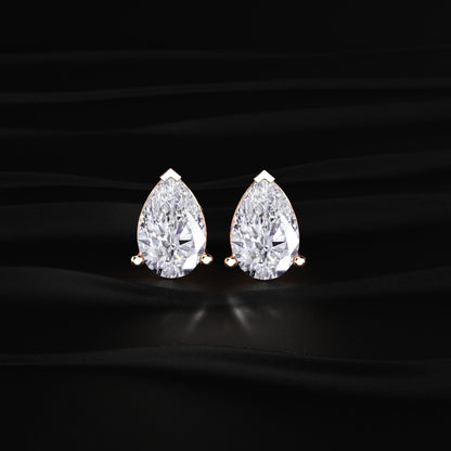 2 Carat Pear Shaped Diamond Earrings | Earthly Jewels