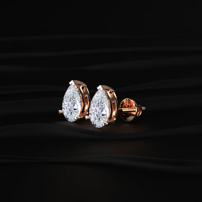 2 Carat Pear Shaped Diamond Earrings | Earthly Jewels