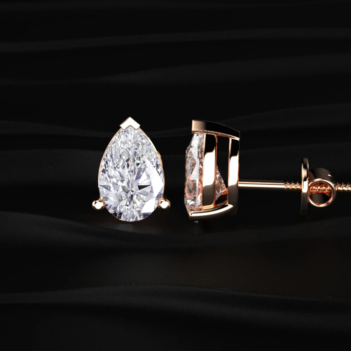 2 Carat Pear Shaped Diamond Earrings | Earthly Jewels
