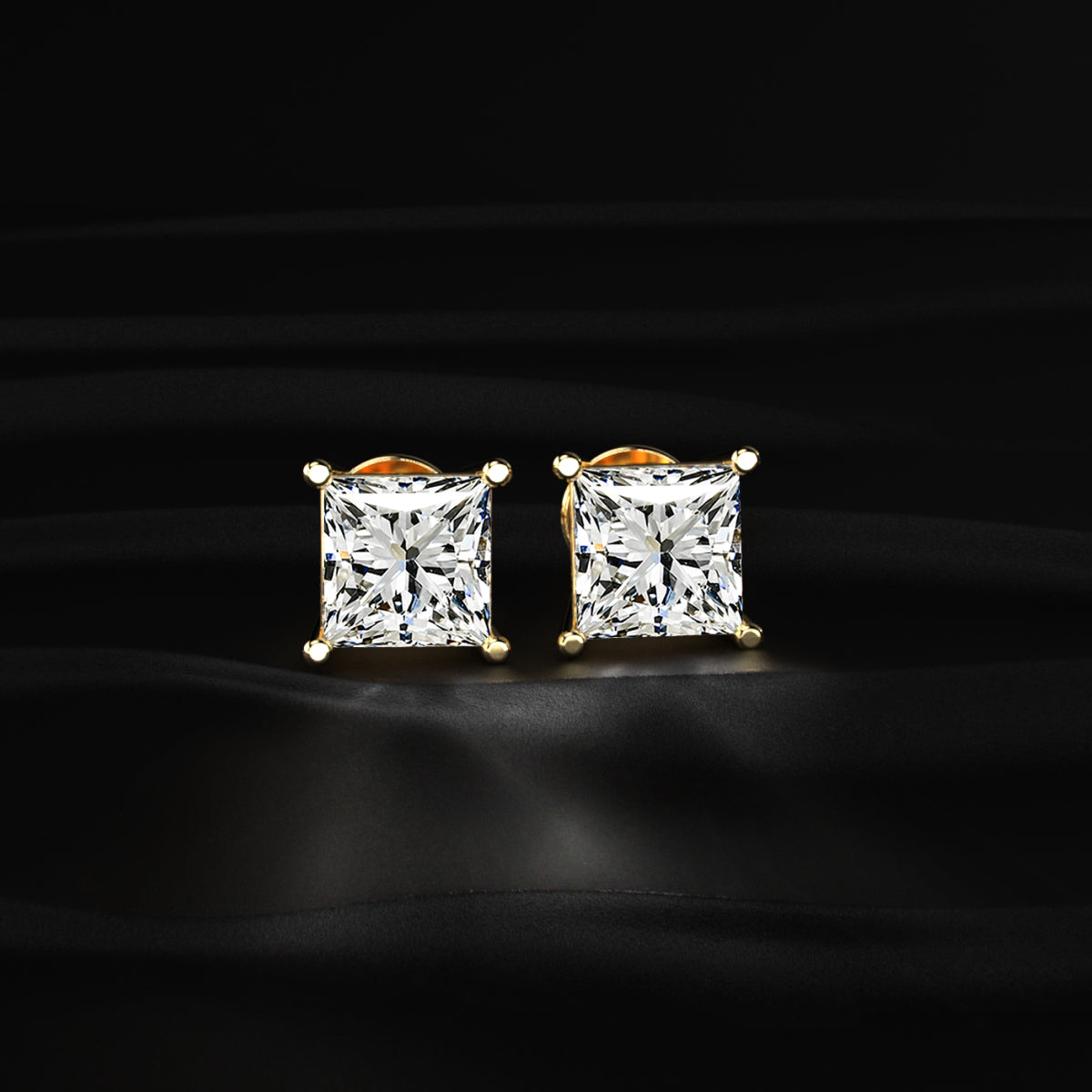 2ct Princess Cut Diamond Earrings | Earthly Jewels