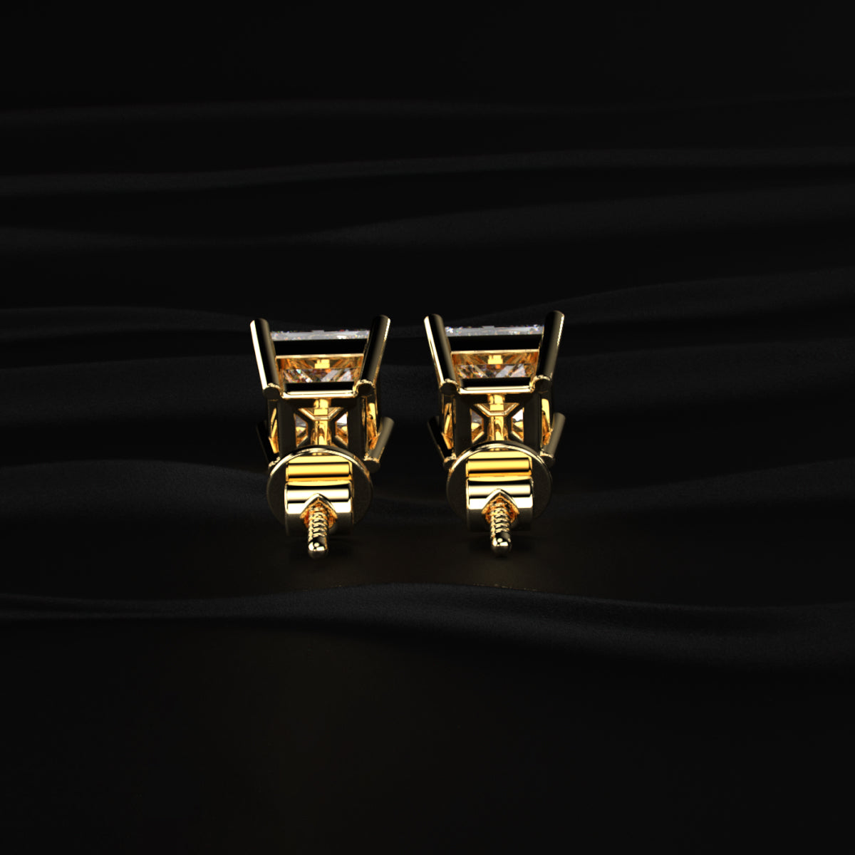 2ct Princess Cut Diamond Earrings | Earthly Jewels
