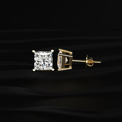 2ct Princess Cut Diamond Earrings | Earthly Jewels