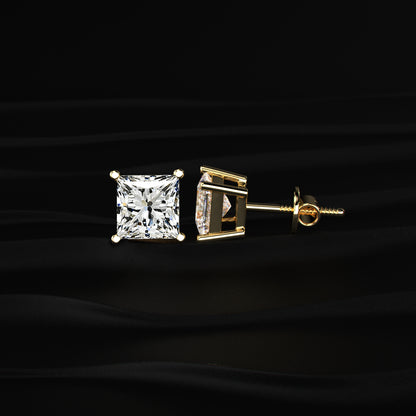 2Ct Princess Cut Diamond Earrings Earthly Jewels