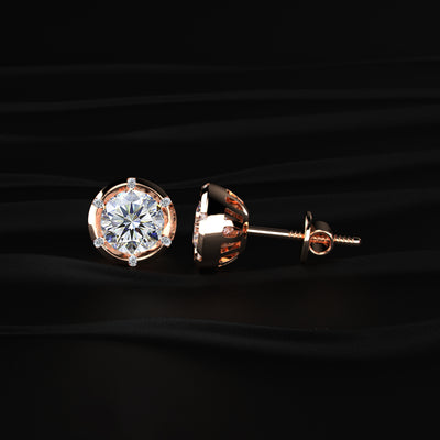 Round Brilliant Diamond Earrings | Earthly Jewels
