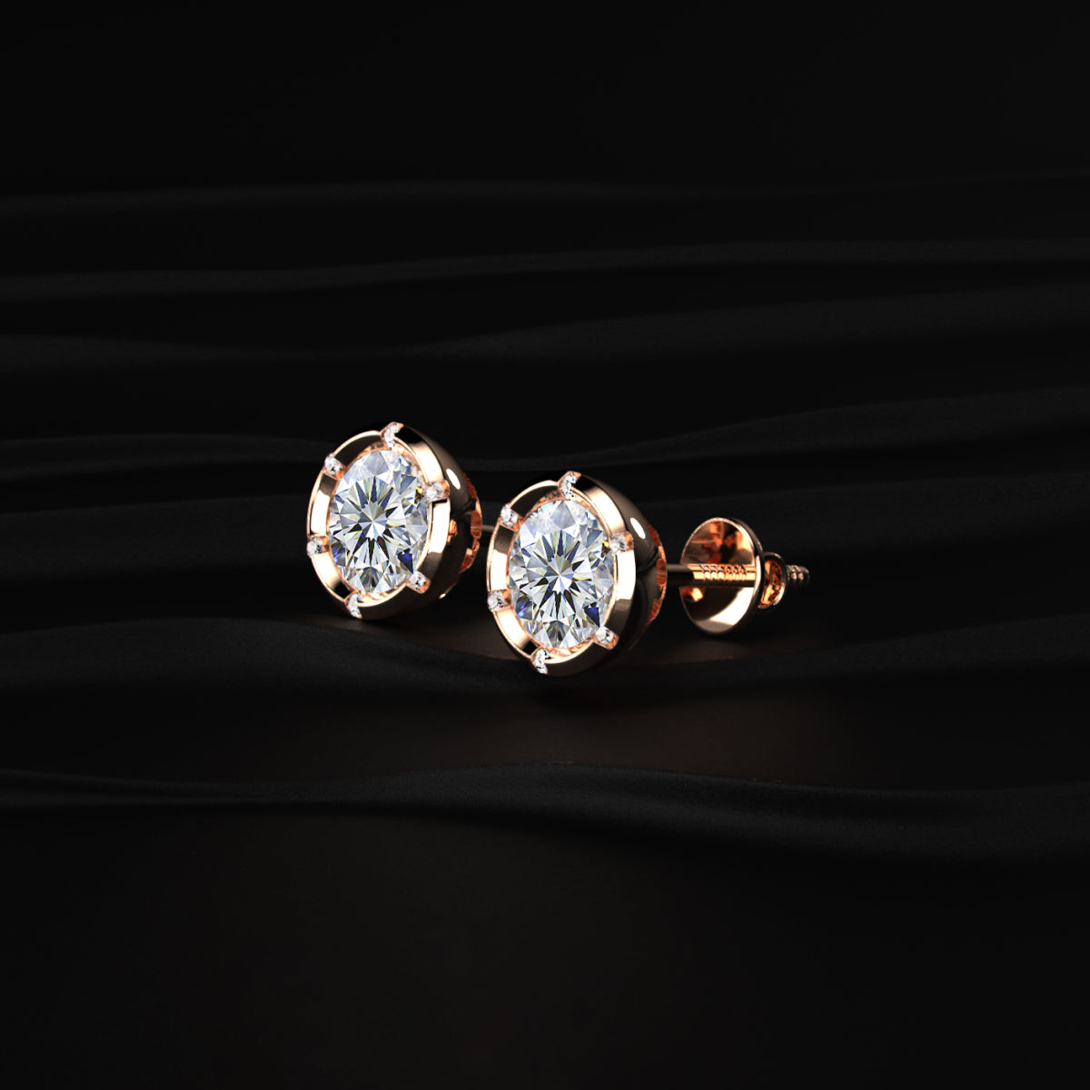 Round Brilliant Diamond Earrings | Earthly Jewels