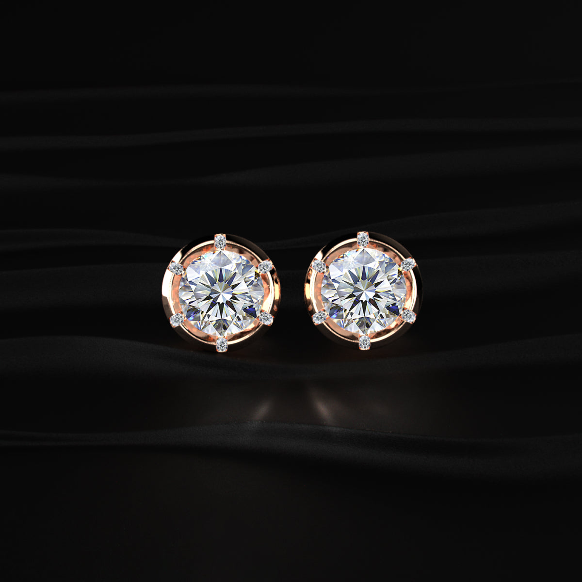 Round Brilliant Diamond Earrings | Earthly Jewels