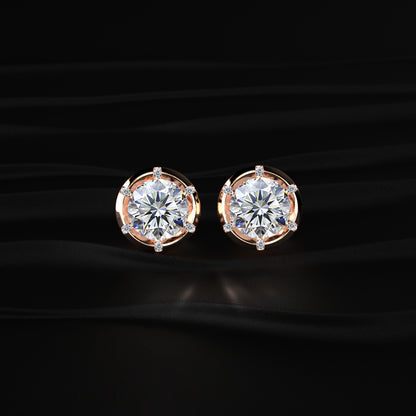 Round Brilliant Diamond Earrings | Earthly Jewels