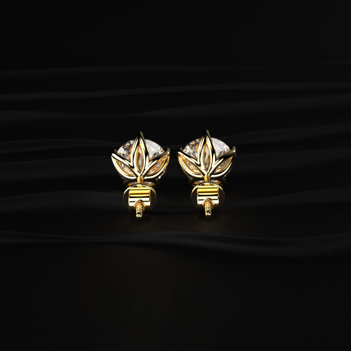 4ct Round Diamond Studs | Earthly Jewels