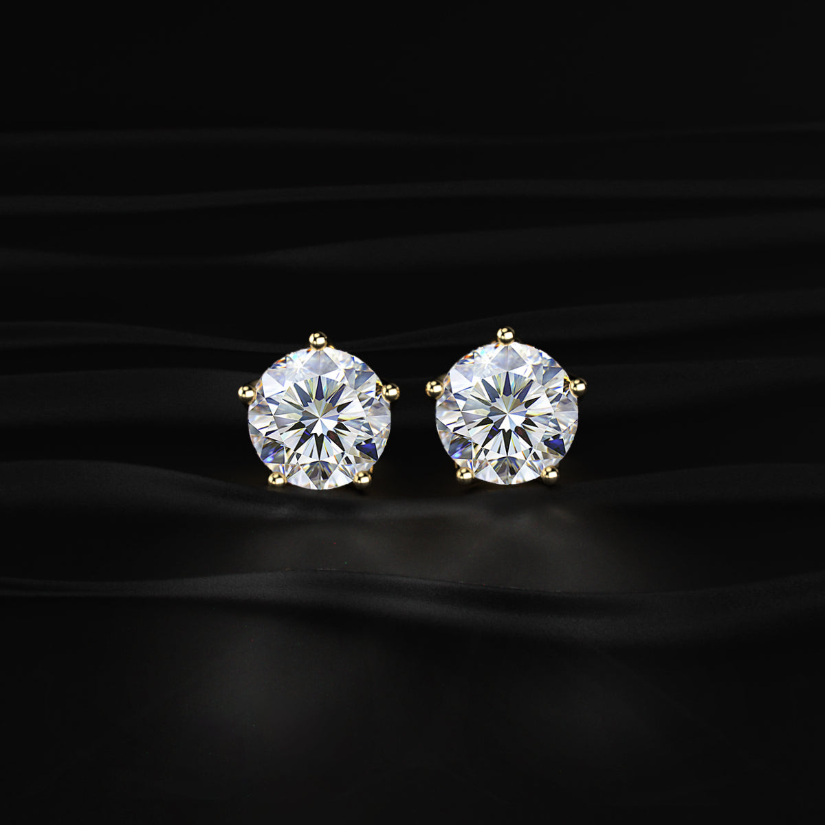 4ct Round Diamond Studs | Earthly Jewels