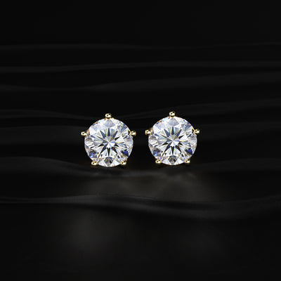 4ct Round Diamond Studs | Earthly Jewels