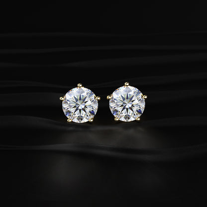 4ct Round Diamond Studs | Earthly Jewels
