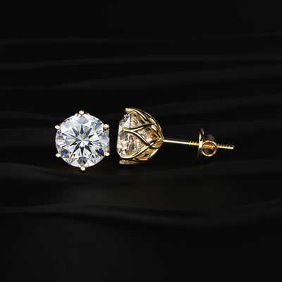2Ctw Lotus Radiance with Round Solitaire Stud | Earthly Jewels
