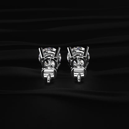 2 Carat Round Diamond Earrings