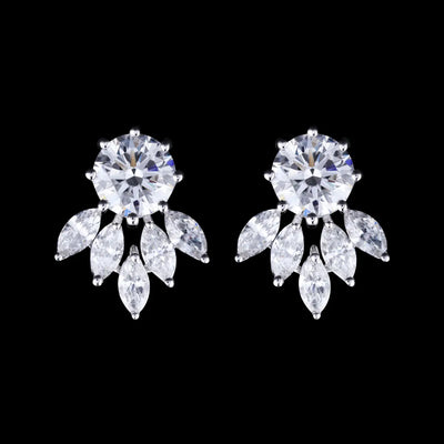 Flower Diamond Stud Earrings | Earthly Jewels