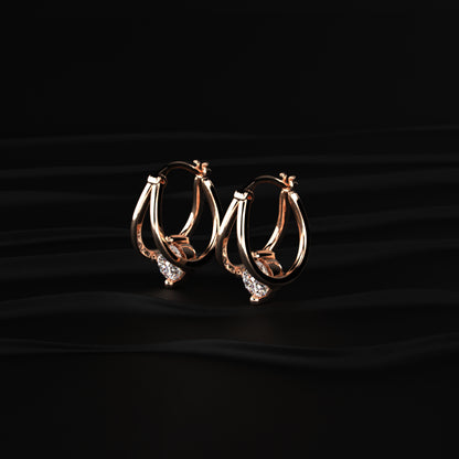 Round Diamond Hoop Earrings | Earthly Jewels