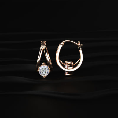 Round Diamond Hoop Earrings | Earthly Jewels