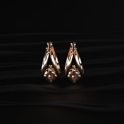 Round Diamond Hoop Earrings | Earthly Jewels