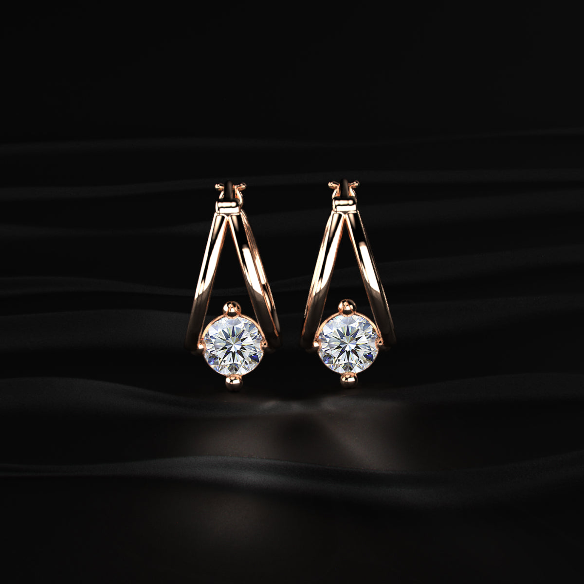 Round Diamond Hoop Earrings | Earthly Jewels