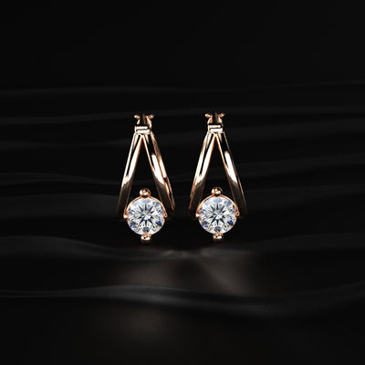 Round Diamond Hoop Earrings | Earthly Jewels