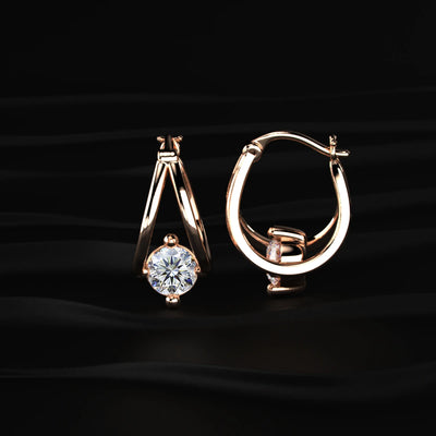 Round Diamond Hoop Earrings | Earthly Jewels