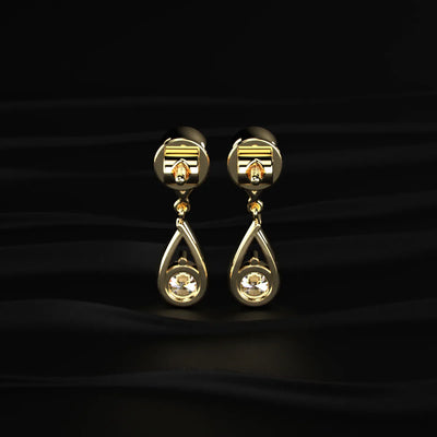 Round Diamond Two Tier Tear Drop Earrings | Earthly Jewels