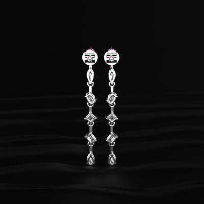Six Multi Shape Diamonds Drop Earrings | Earthly Jewels