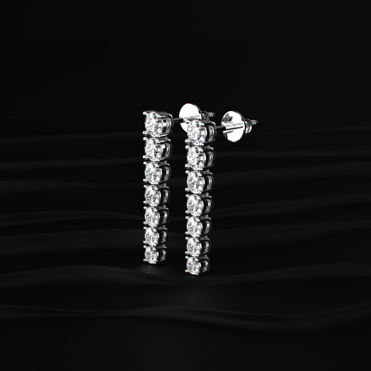 Round Diamond Danglers Earrings | Earthly Jewels