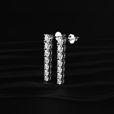 Round Diamond Danglers Earrings | Earthly Jewels
