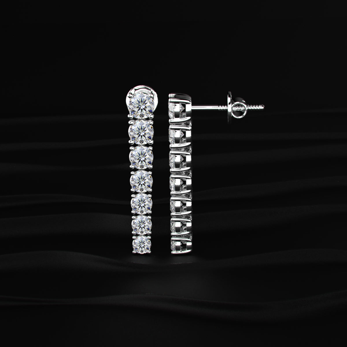 Round Diamond Danglers Earrings | Earthly Jewels