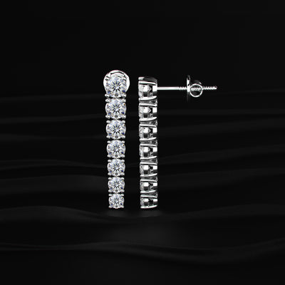 Round Diamond Danglers Earrings | Earthly Jewels