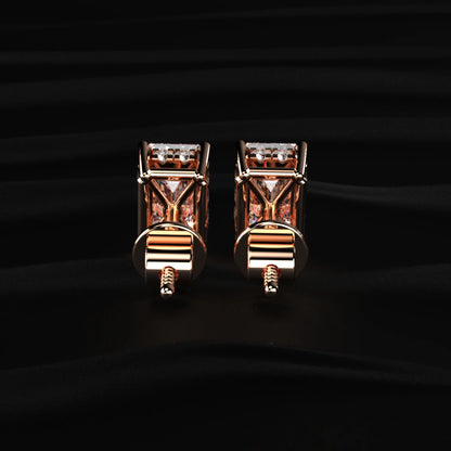 Emerald Solitaire Hidden Halo Earring | Earthly Jewels