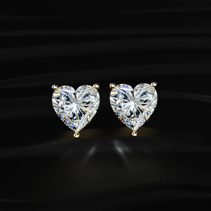 Heart Solitaire Hidden Halo Earring | Earthly Jewels