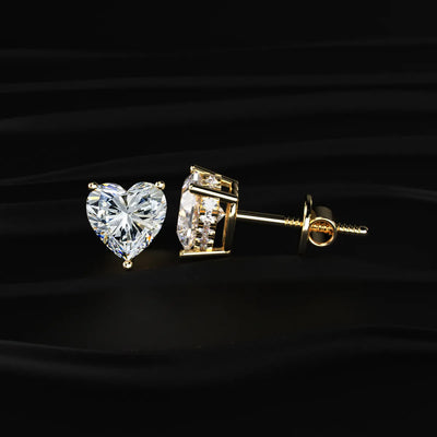 Heart Solitaire Hidden Halo Earring | Earthly Jewels