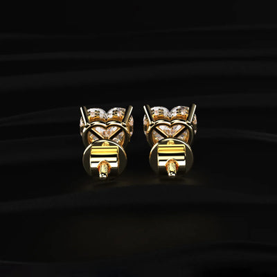 Heart Solitaire Hidden Halo Earring | Earthly Jewels