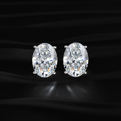 Oval Solitaire Hidden Halo Earring | Earthly Jewels 