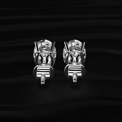 Oval Solitaire Hidden Halo Earring