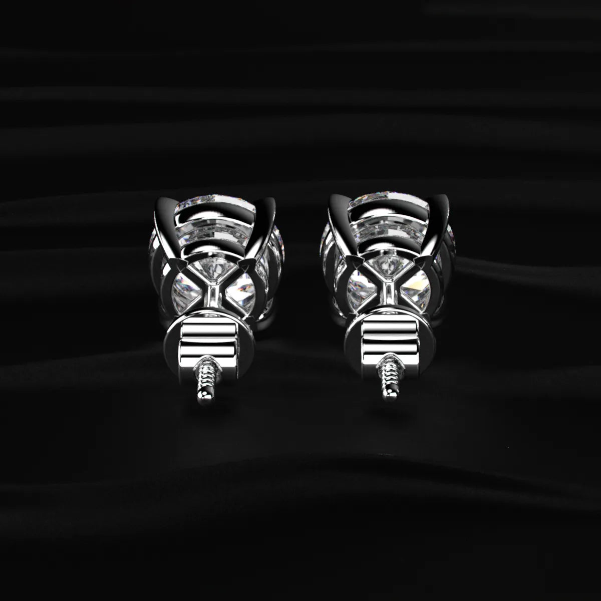 Round Solitaire With V-Prongs Studs | Earthly Jewels