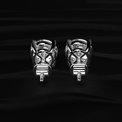 Round Solitaire With V-Prongs Studs | Earthly Jewels