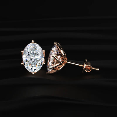 Lotus Radiance with Oval Solitaire Stud