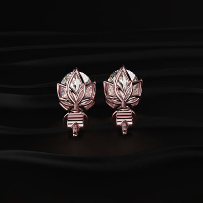 Lotus Radiance with Oval Solitaire Stud