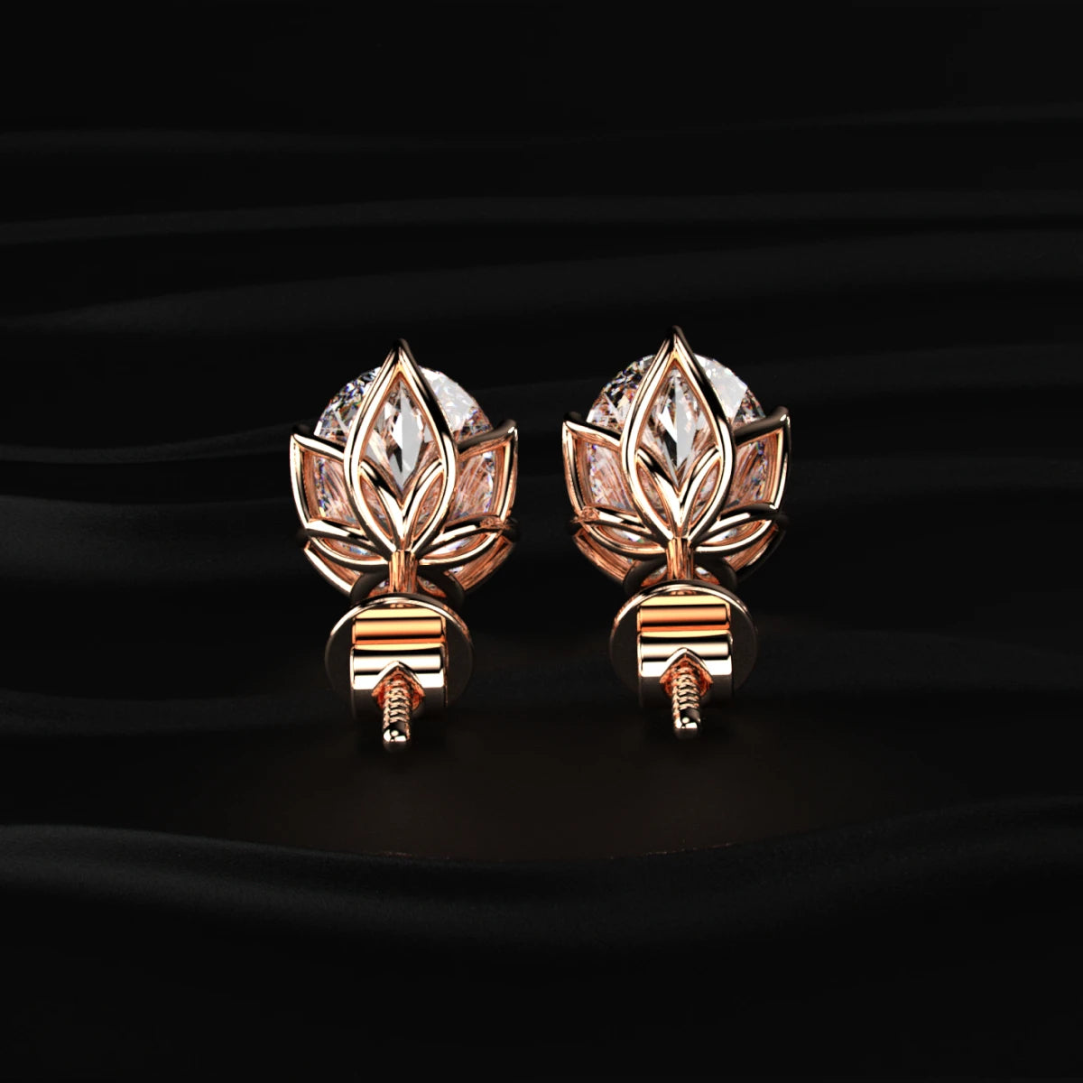 Oval Solitaire Hidden Halo Earring | Earthly Jewels #diamond-shape_oval