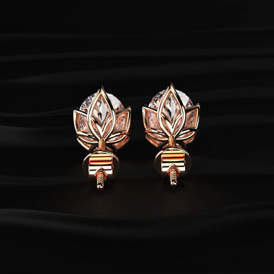 Oval Solitaire Hidden Halo Earring | Earthly Jewels #diamond-shape_oval