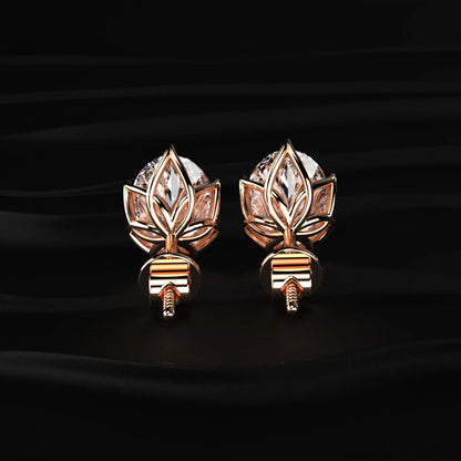 Oval Solitaire Hidden Halo Earring | Earthly Jewels #diamond-shape_oval