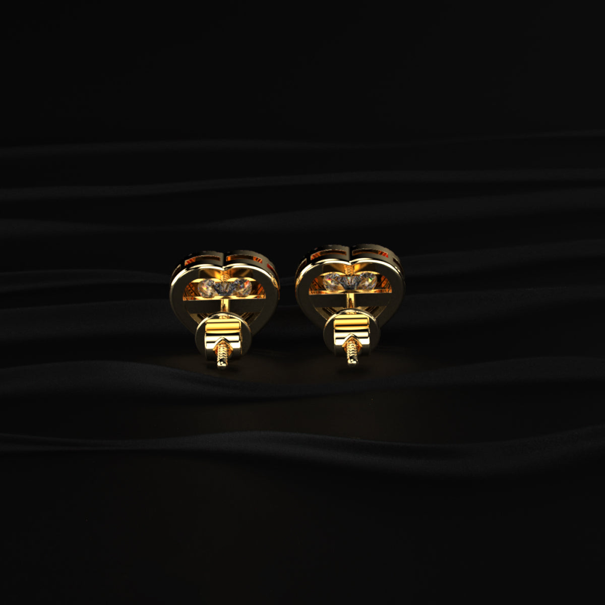 Heart Shaped Solitaire Halo Stud | Earthly Jewels