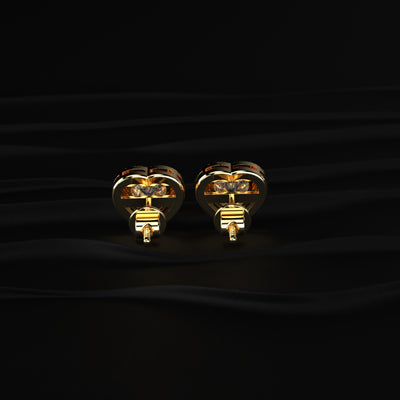 Heart Shaped Solitaire Halo Stud | Earthly Jewels