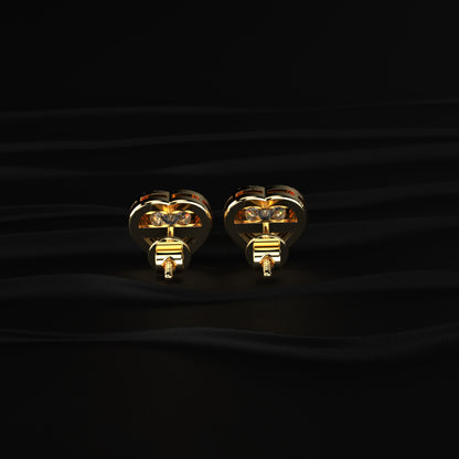 Heart Shaped Solitaire Halo Stud | Earthly Jewels