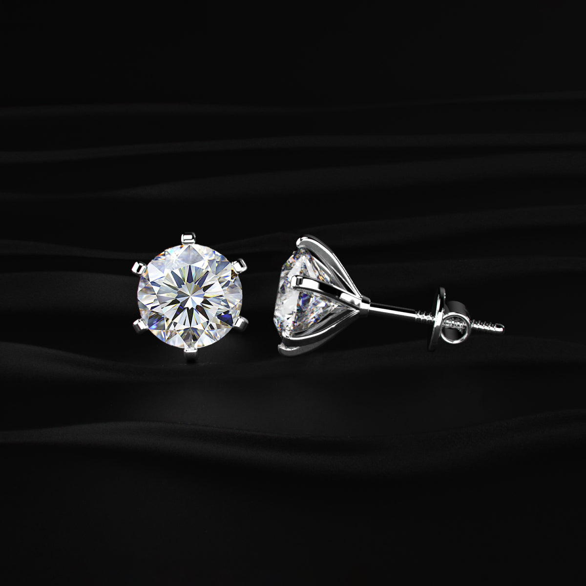 1 Carat Round Solitaire Stud