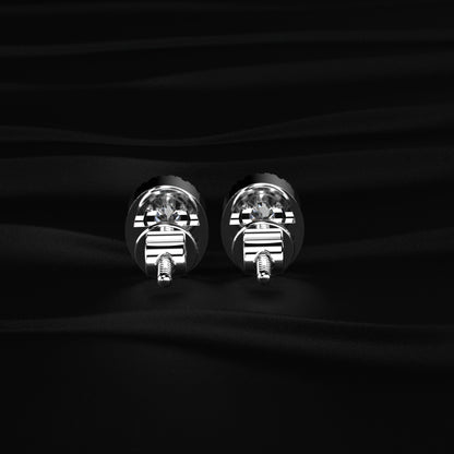 Oval Diamond Halo Earrings | Earthly Jewels 